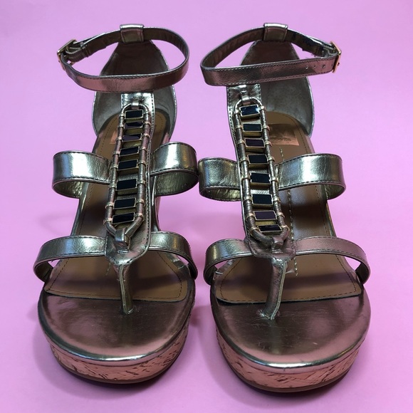 DV Dolce Vita Thadie Gold sandal cork wedge 9 - Picture 2 of 8